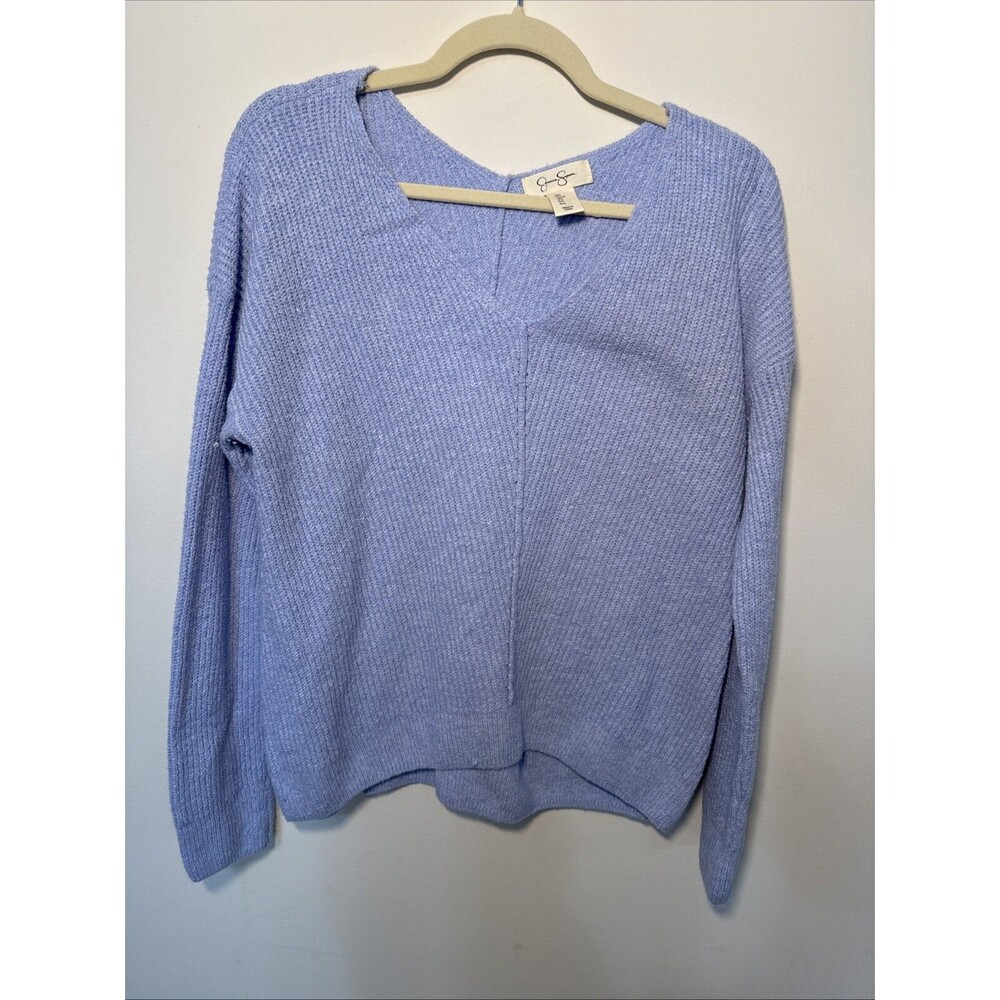 Jessica Simpson Blue V-Neck Sweater - Large